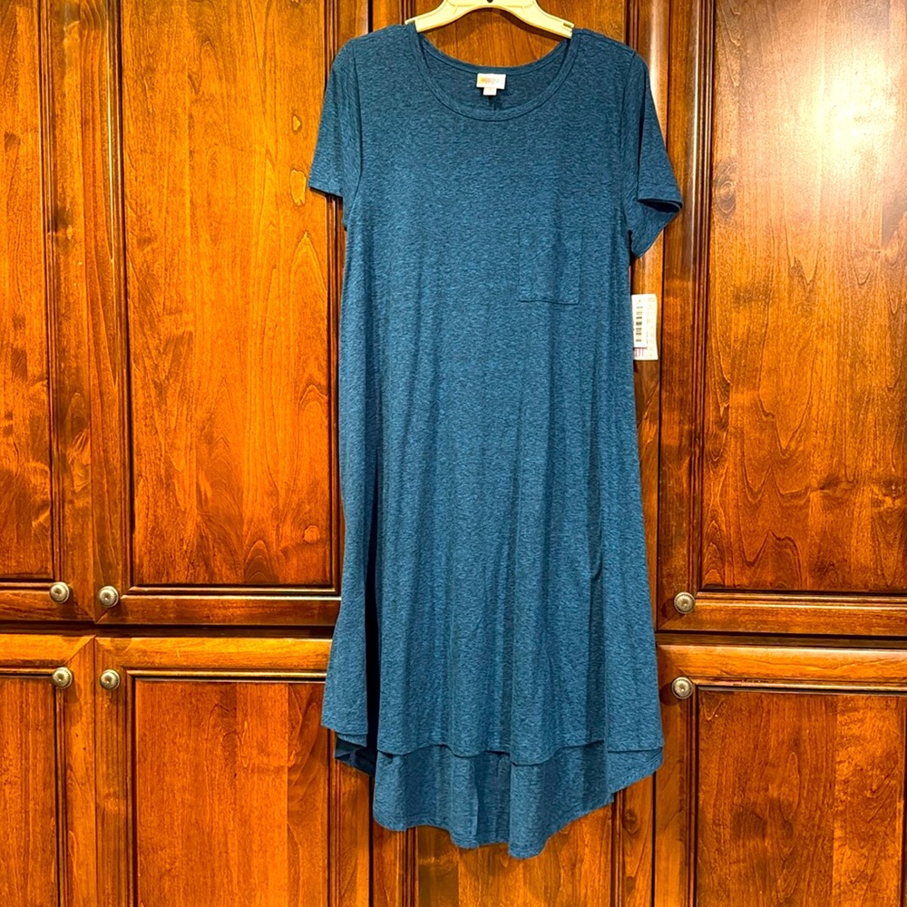 New LuLaRoe Carly Teal Blue Dress